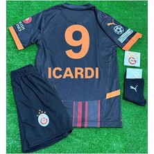 Alaturka Mix Galatâsarây. 2024/25 Mauro.îcârd'î Alternatif Siyah Yeni Sezon Çocuk Forması 4'lü Set