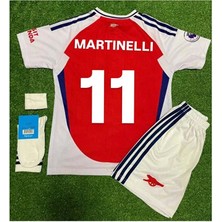 Alaturka Mix Arsenal 2024/25 Iç Saha Kırmızı Çocuk Martınellı Forması 4lü Set