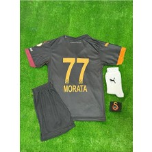 Alaturka Mix 5 Yıldızlı Gâlatâsarây 2025 Yeni Sezon Alvaro Morata Special Siyah Çocuk Forması 5 Yıldızlı