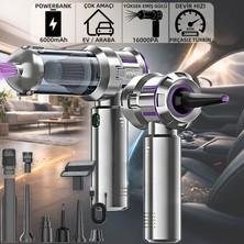 Mioji Mio 8 Plus 6000mAh Vacuum Cleaner 16000Pa Taşınabilir Araç ve Ev Mini Şarjlı Süpürge - Gümüş