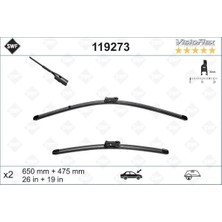 Valeo Hnrlishp Swf Visioflex Flat Blade X2 650 475 mm Vw Passat 8-Passat 8 Variant-Passat 8 Sw 11/14