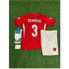 Alaturka Mix Türkiye Milli Takımı Euro 2024 Merih Demiral //3 Çocuk Forması 4'lü Set (Kırmızııı)