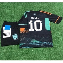 Alaturka Mix Arjantin 2024/25 Yeni Sezon Lionel Messi //10 Deplasman Forması 4'lü Set (Black)