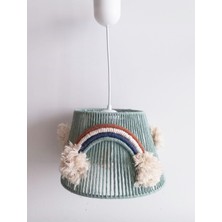 Allians El Yapımı Makrome Ip Sargı Gökkuşağı Ponponlu Bebek ve Çocuk Odası Avize