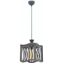 Allians Şık Ahşap ve Cam Detaylı Tekli Venge Avize, Modern ve Zarif Tasarım