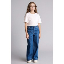 DeFacto %100 Pamuk Wide Leg Jean Pantolon Kız Çocuk G0304A826SM