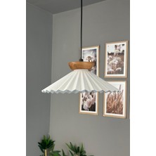 Allians Beyaz Ahşap ve Metal Sarkıt Aydınlatma, Rustik ve Modern Mutfak Dekoru