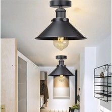 Allians Vintage Metal Tekli Avize, Rustik Tarzda E27 Duyuyla, 28CM Çap