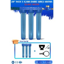 Watermelon 20 Inç 3 Aşama Daire Bina Sayaç Girişi Su Arıtma Cihazı Içi Boş