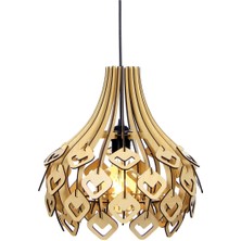 Allians Dörtgen Modern Tasarım Globe Küre, Ahşap Mdf 3D Lazer Kesim Avize