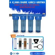 WaterMelon Daire Bina Sayaç Girişi 10" Inc 4 Aşama Su Arıtma Cihazı (Kireç,Klor ve Pas Kokusu Önleyici Set)