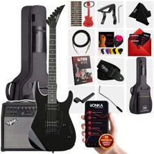 Maxword Grade-50AMP Black Rosewood Floyde Rose 50 W Amfili Elektro Gitar