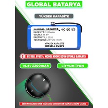 Global Batarya Bissell EV675 Uyumlu Akıllı Robot Süpürge Bataryası 14.4V 3200mAh Li-ion Pil (Yüksek Kapasite)