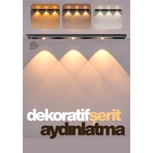 Allians Sensörlü Şarjlı Dekoratif Gece Lambası, Mutfak Mıknatıslı, 3 Renkli Işık, 40CM LED Şerit