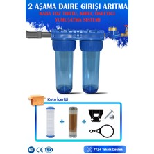 Watermelon 2 Aşama Daire Bina Şebeke Girişi Su Arıtma Cihazı Yıkanabilir-Reçine Filtreli