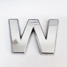 Epilons Mey Ithalat® W Harfi 3,75 cm Krom Yapışkanlı