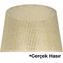 Allians Hasır Krem Lambader Şapkası, Şık ve Şeffaf Tasarım, Modern Dekorasyon
