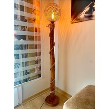 Allians Ahşap Ağaç Lambader 150 Cm, Köşe Aydınlatma, Otantik Tasarım
