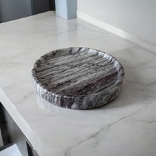 HC Home Doğal Mermer Dekoratif Tepsi 21 cm – Takı, Anahtar ve Masa Üstü Düzenleyici