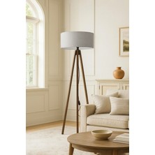 Allians Gri Kumaş Tripod Lambader Modern ve Şık Aydınlatma Parçası