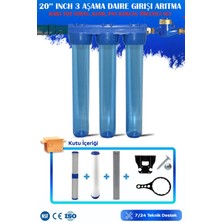 Watermelon 20 Inç 3 Aşama Daire Bina Sayaç Girişi Su Arıtma Cihazı Yıkanabilir-Gac-Blok