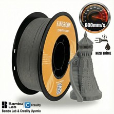 Kingroon Rapid (High Speed) Pla Filament Gri - Yüksek Hızlı - Bambu Lab & K1 Uyumlu