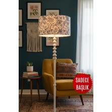 Allians Vintage Çiçekli Toile De Jouy Lambader Başlığı