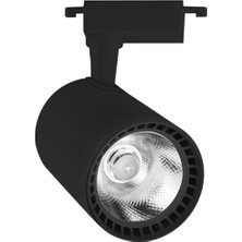 Allians Siyah Kasa Günışığı 3'lü 360° Dönen LED Ray Spot Lamba 1m Raylı Armatür
