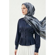 inStyle Soyut Desenli Gri Soft Pamuk Şal