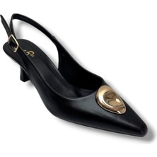 Gedik Pasha 26752-26 Cilt Gold Tokalı Kısa Topuk Kadın Stiletto(6cm)