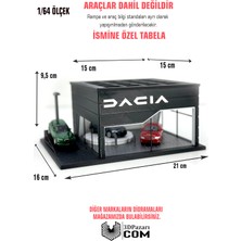 3dpazarıcom 1/64 Ölçekli Siyah Renkli Dacia Diorama Tasarımlı Araç Sergileme Garajı 3D Baskı