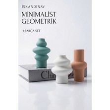 The Mark Decor Iskandinav Geometrik 3 Parça Dekoratif Obje Set - Handmade Minimalist Nordic Ev Dekoru