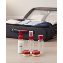 Özbience Pratik ve Şeffaf 5'li Seyahat Kozmetik Organizer Seti