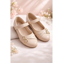 Rexba Kız Çocuk Bej Toka Detaylı Babet