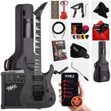 Maxword Grade-25AMP Gray Rosewood Floyde Rose 25 W Amfili Elektro Gitar