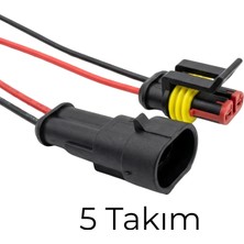 İTHAL Super Seal Konnektör Takım Kablolu - Erkek/dişi (2 Pin) (5 Takım)