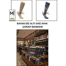 Manken İstanbul Polyester Kadın Diz Altı Sağ Ayak Kısa Çorap Mankeni