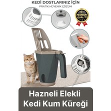 Svein #kumküreği Pratik Hızlı Hijyenik Ergonomik Tutma Saplı Torbalı Hazneli Elekli Kedi Kumu Küreği