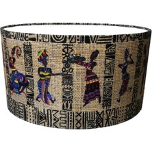 Allians Afrikalı Kız Lambader Başlığı, 38 Çap, Hasır Desenli Kumaş, Şık ve Zarif Tasarım