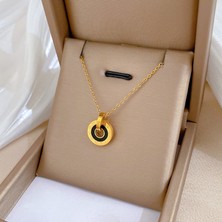 ✨ Midnight Shine Eternal Time Roma Rakamlı 18 Ayar Altın Kaplama Şık Kadın Kolye ⏳