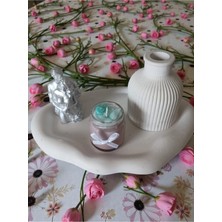 Doğal Sevgiliye Özel Romantik Dekoratif Set - Gümüş Renk Aşık Figürü & Kokulu Mum