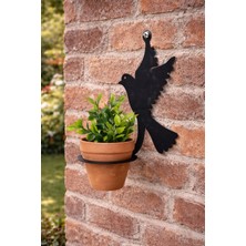 Binbirreyon Metal Duvar Saksı Askısı Kuş Şekilli Askı Toprak Saksı ve Yapay Çiçek Dahil 30CM AH160
