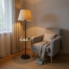 Allians Şık Siyah Rattan Ayaklı Şapkalı Lambader, Modern ve Şık Tasarım