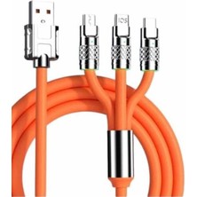 DS LLC Ieg ™ Android ve Ios Uyumlu 180 Derece Type-C Şarj Kablosu DSLLCRS-IEGK34