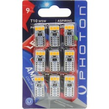 Allians 12V T10 W5W LED Ampul 10 Smd Amber, 9'lu Blister Set