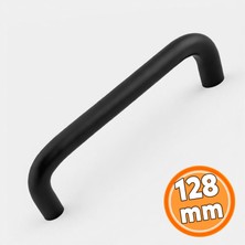 Nzb Çekmece ve Dolap Kulpu 128 mm Modern Mobilya Kulpu Dayanıklı Metal Kapak Kulpu Mat Siyah