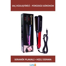 Özbience Pembe Kırmızı Seramik Plakalı Hızlı Isınan Profesyonel Saç Düzleştirici