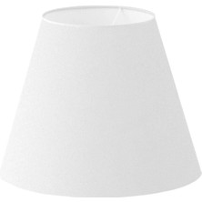 Allians Beyaz Konik Lambader Başlığı, 35 Cm, Kumaş, Modern ve Şık Tasarım