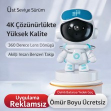 Azurtech Akıllı Astronot Tasarımlı 360° Panoramik 4K Güvenlik Kamerası – Telefonla Uzaktan Izleme, Gece Görüşlü Iç Mekan Kamer
