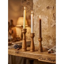 Cücü Ahşap Şamdan Seti